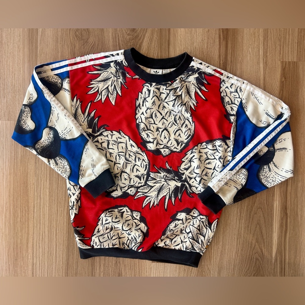 ADIDAS FARM RIO Sweatshirt Women UK 2 Tropical Pineapple Boyfriend Sweatshirt